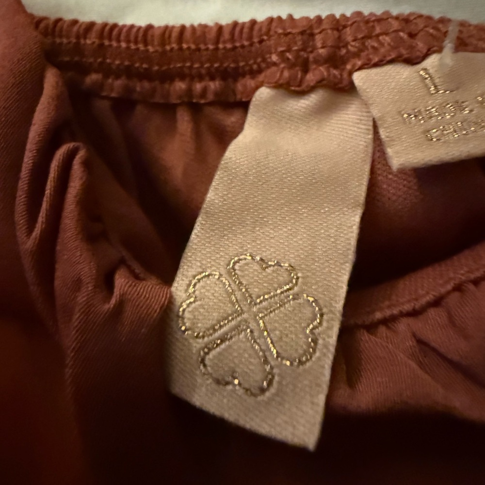 Chic Rust Satin Romper - Picture 5 of 7